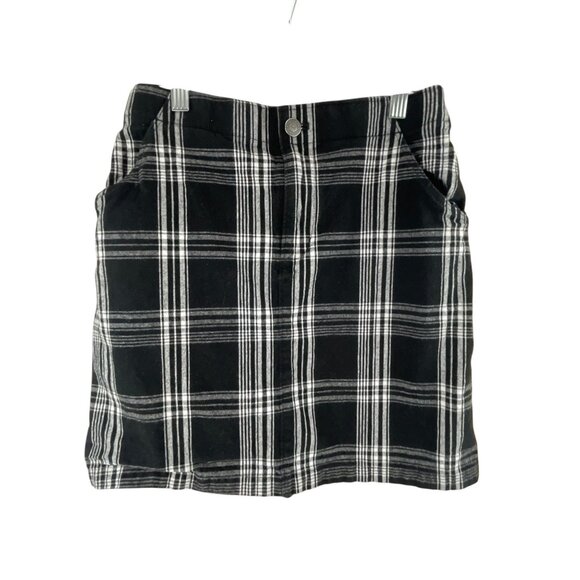 Hollister Women's Plaid Ultra High Rise Mini Skirt XS Black White Neutral - Picture 6 of 6